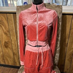 Velvet Pink Tracksuit Set